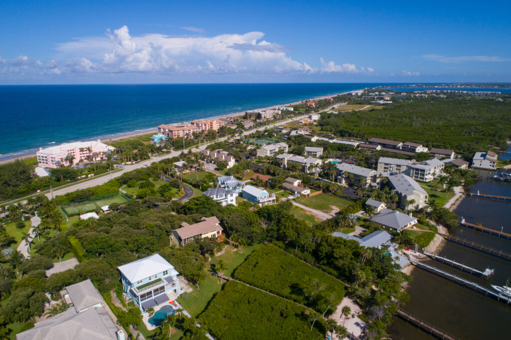 Aerial drone image Hutchinson Island Florida