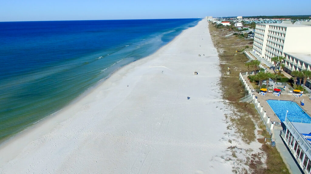 Aerial view of Panama City Beach, Florida.